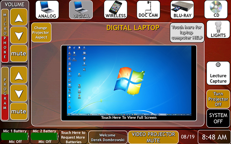 Digital laptop touch panel page